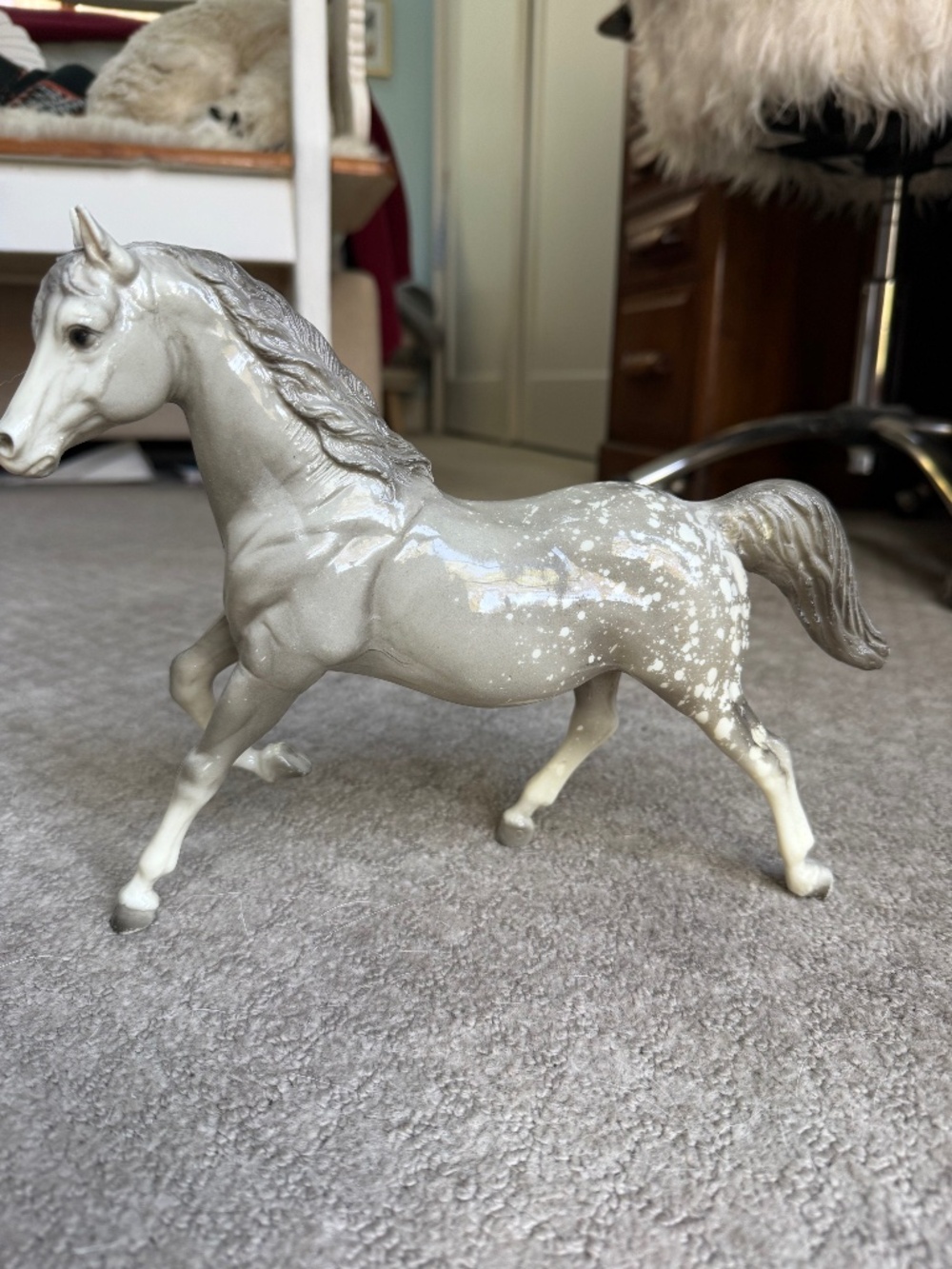 Rare Vintage Breyer horse dark Grey dapple glossy running mare aka Sugar Classic